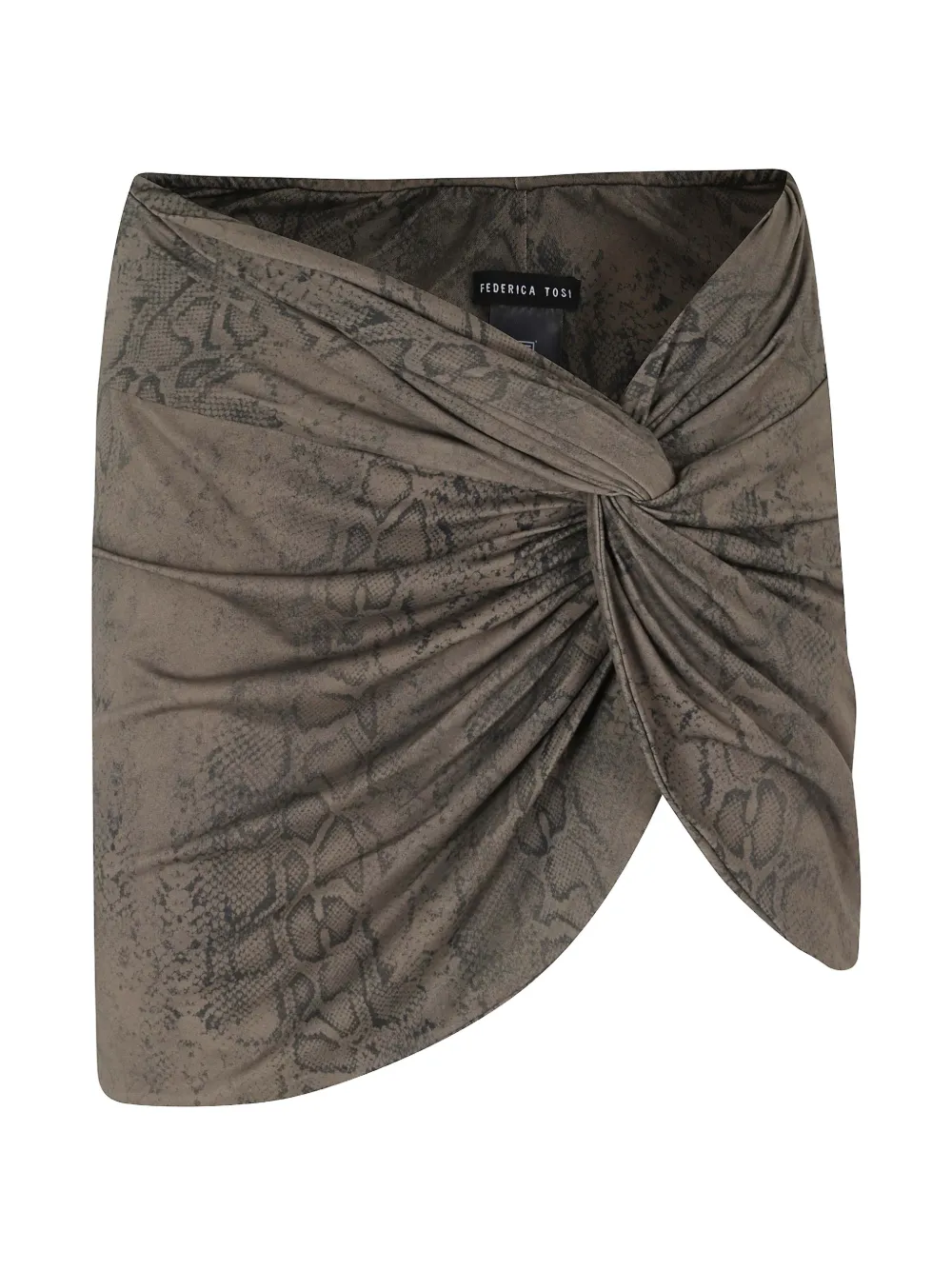 Federica Tosi snake-print knotted skirt - Grün
