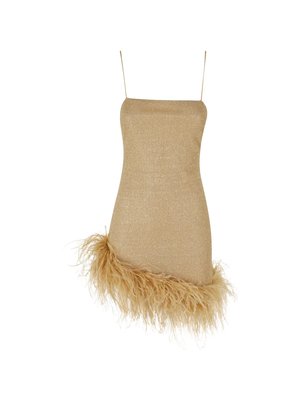 Oséree feather-trim metallic dress - Oro