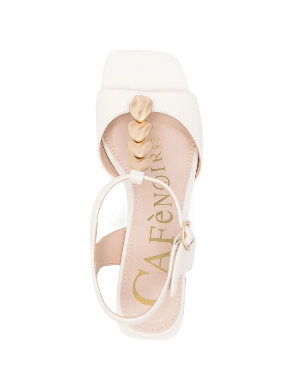 CAFèNOIR chain-link T-bar sandals Wit