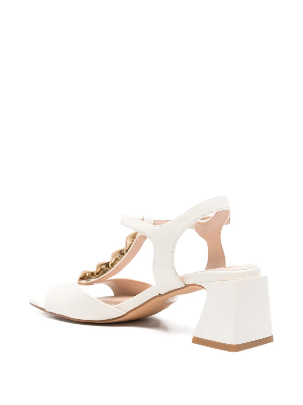 CAFèNOIR chain-link T-bar sandals Wit