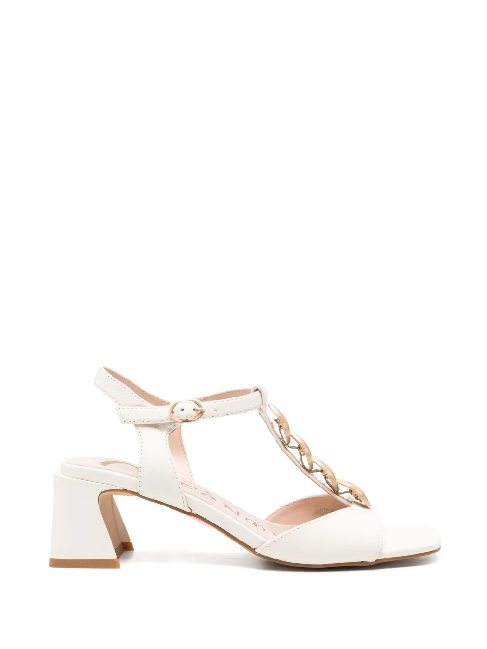 CAFèNOIR chain-link T-bar sandals Wit