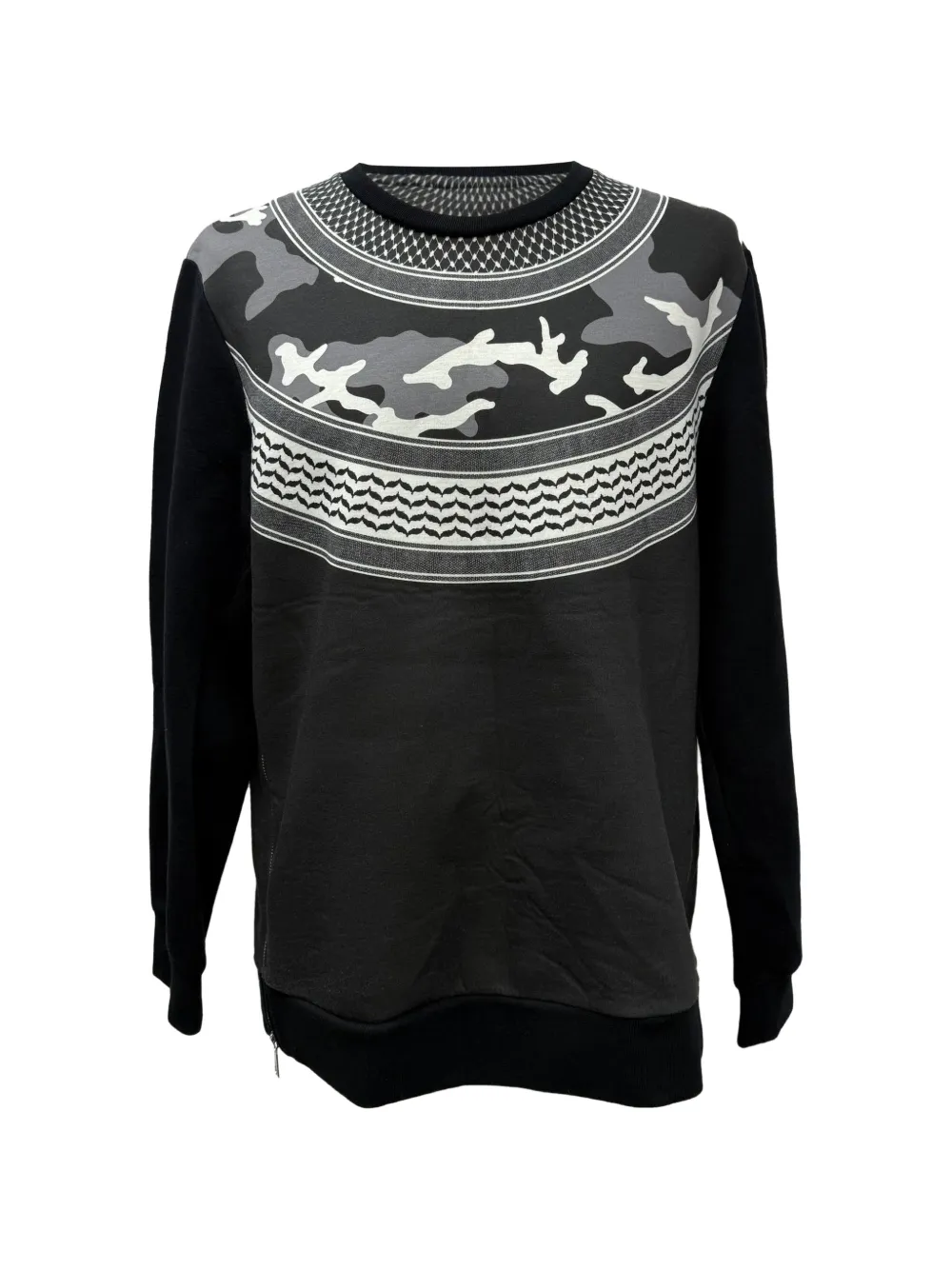 Neil Barrett camouflage-print side-zip sweater - Schwarz