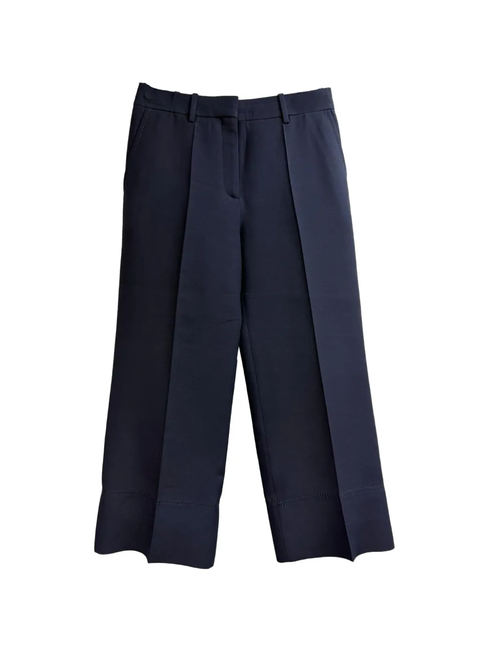Valentino Garavani Pre-Owned cuffed hem wide-leg trousers - Blu