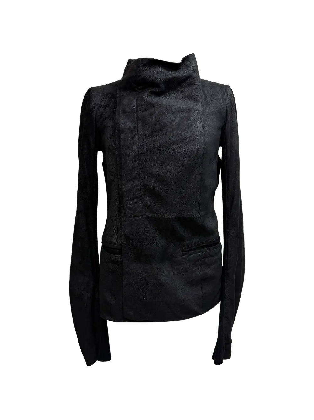 Rick Owens Vintage 2021 Brushed funnel-neck jacket - Nero