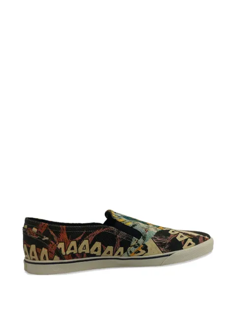 Celine Pre-Owned Comic-Print slip-on sneakers