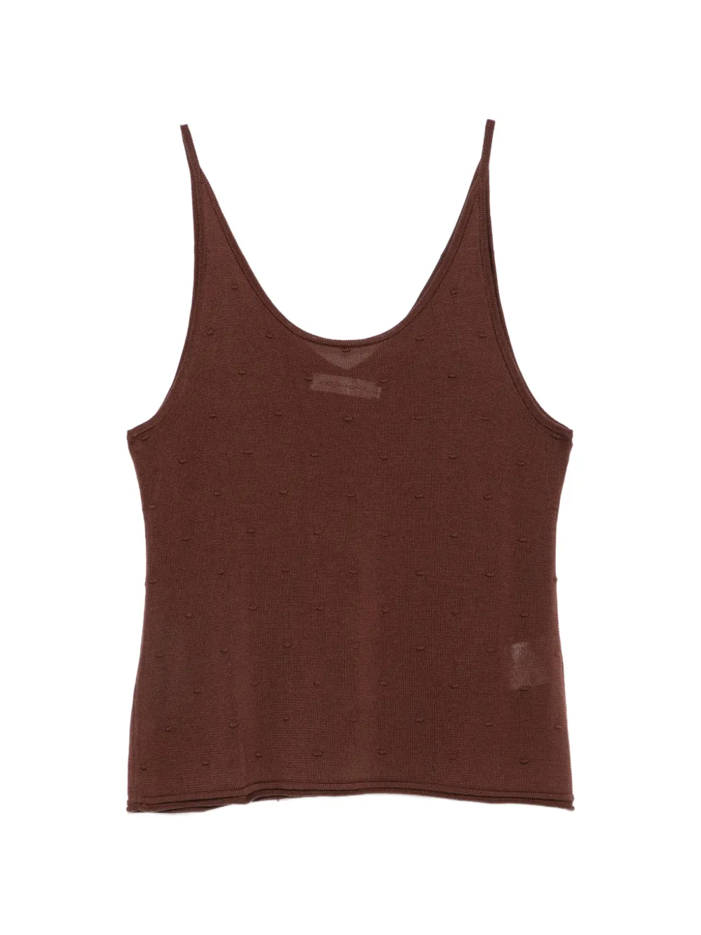 VIKTORIA CHAN Kalida dot-texture tank top - Marrone