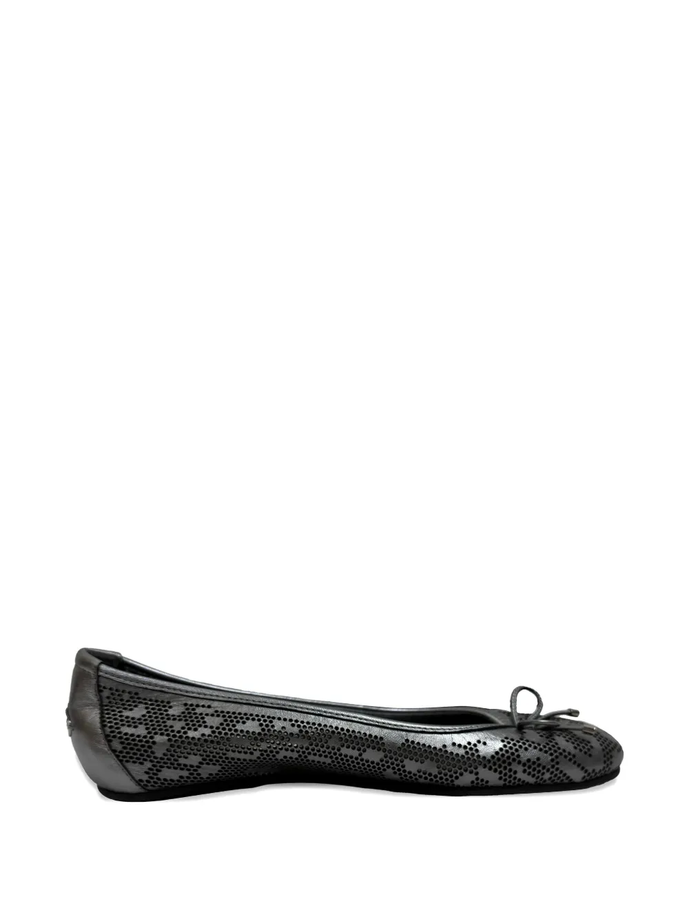 Jimmy Choo Pre-Owned perforated leather ballet flats - Argento