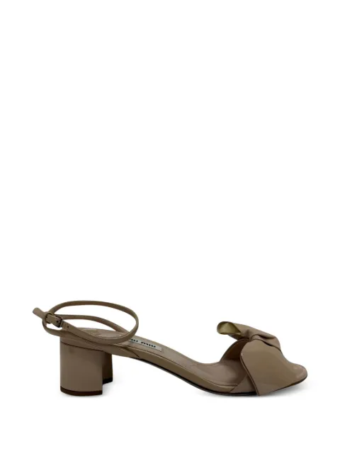 Miu Miu Pre-Owned Bow-embellished ankle strap sandals