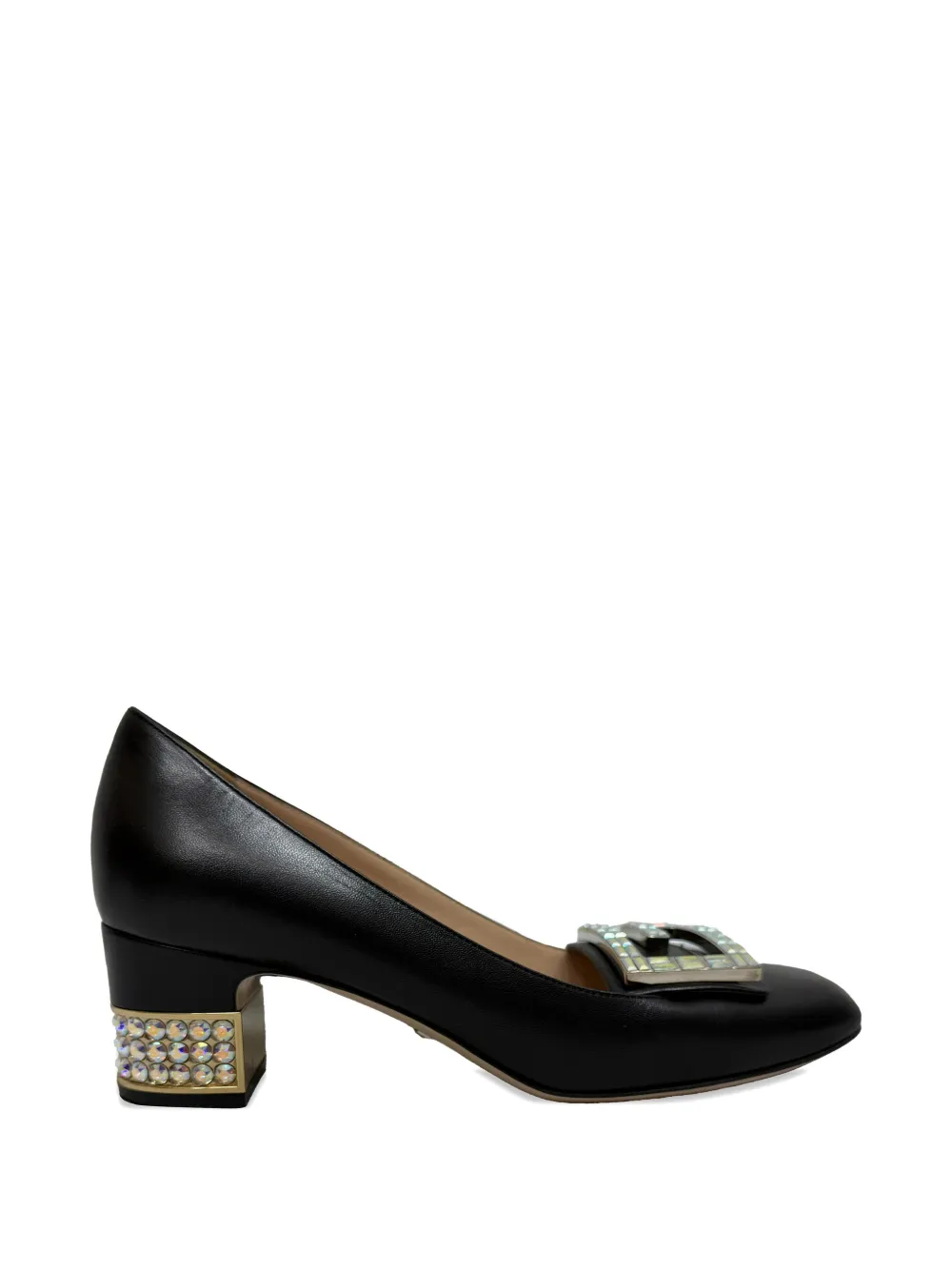 Gucci Pre-Owned G-Embellished block-heel pumps - Schwarz