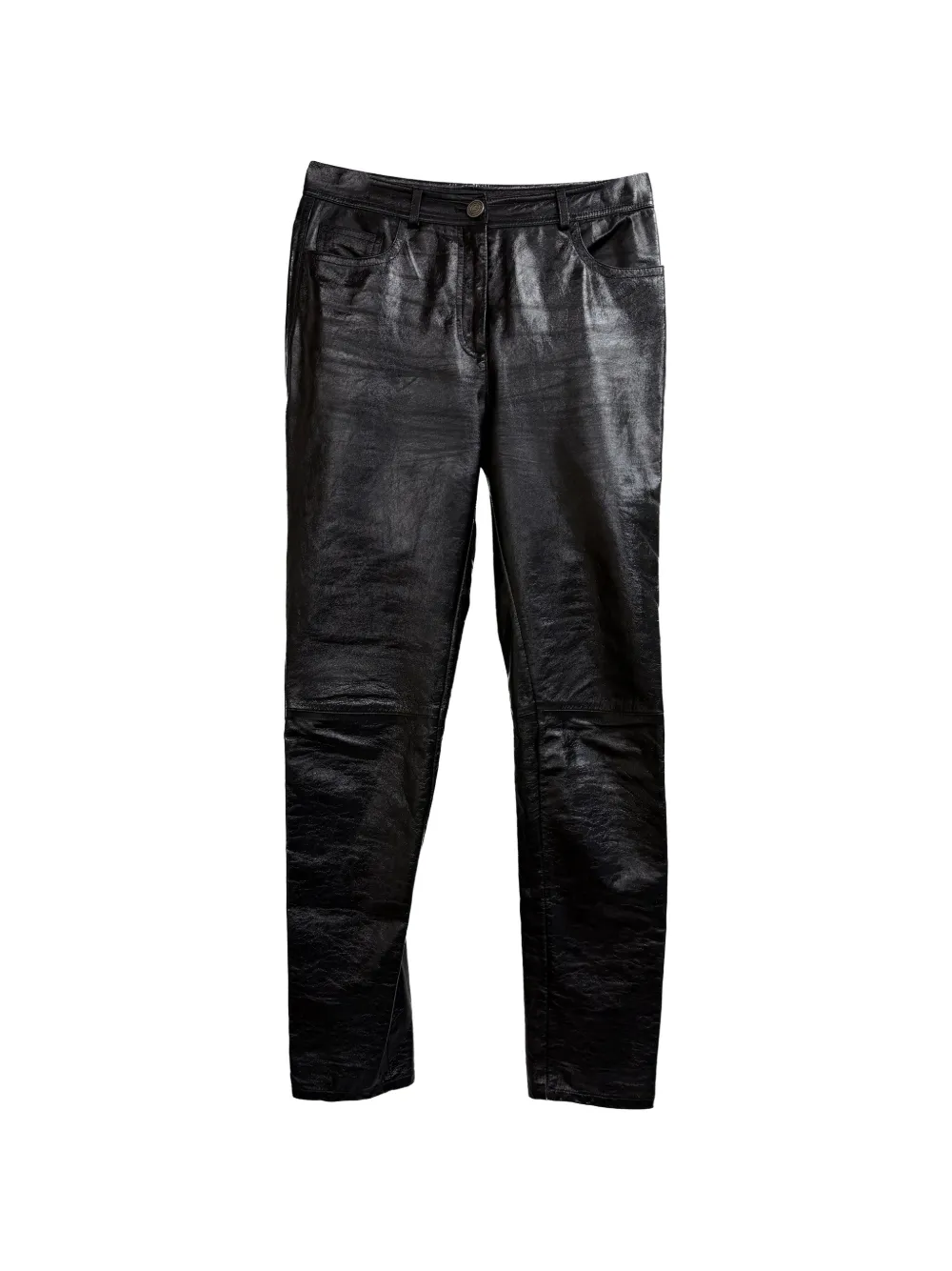 Etro Vintage Straight-leg leather trousers - Nero