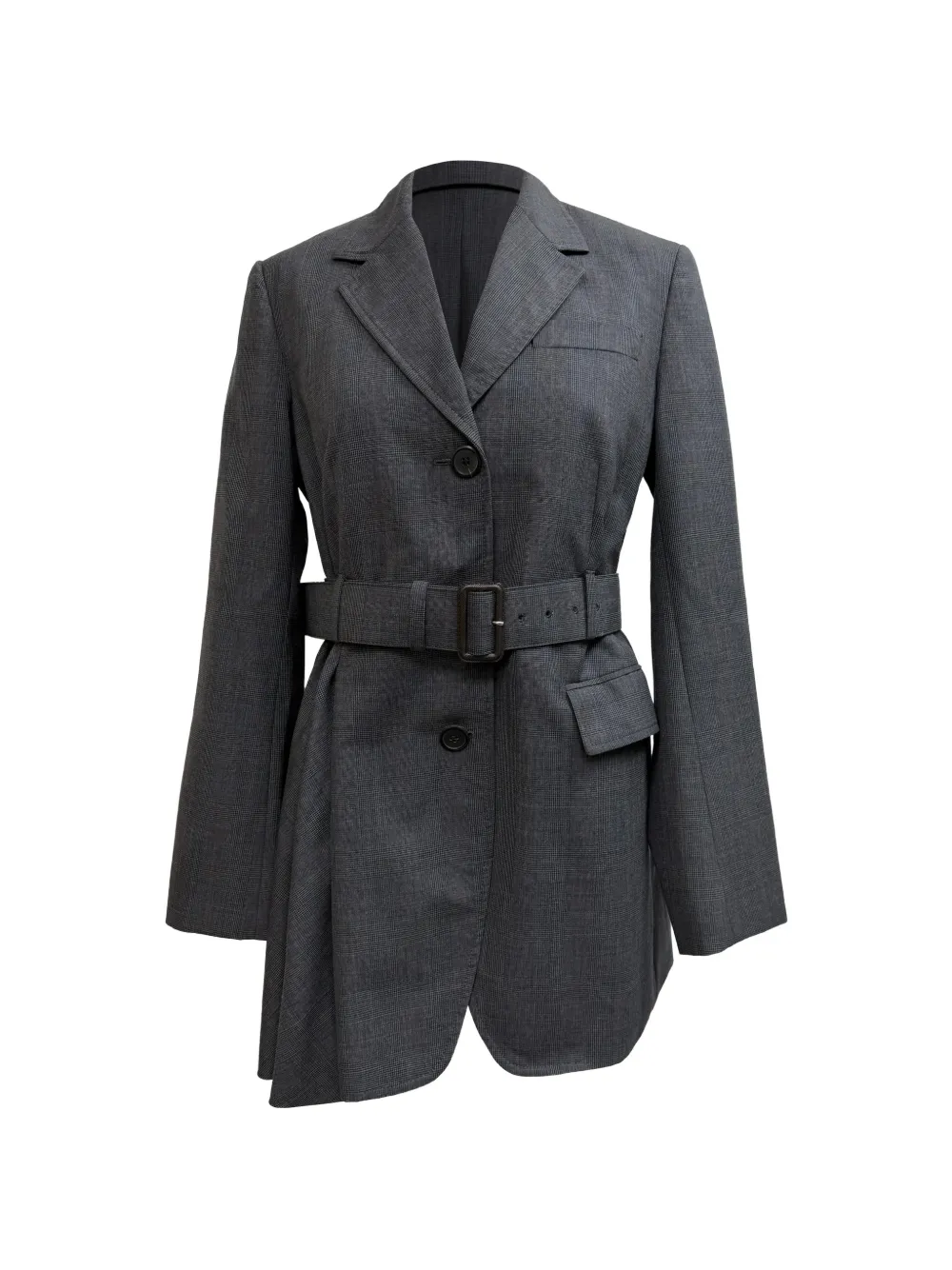 Prada Pre-Owned Prince of Wales check belted blazer - Grau