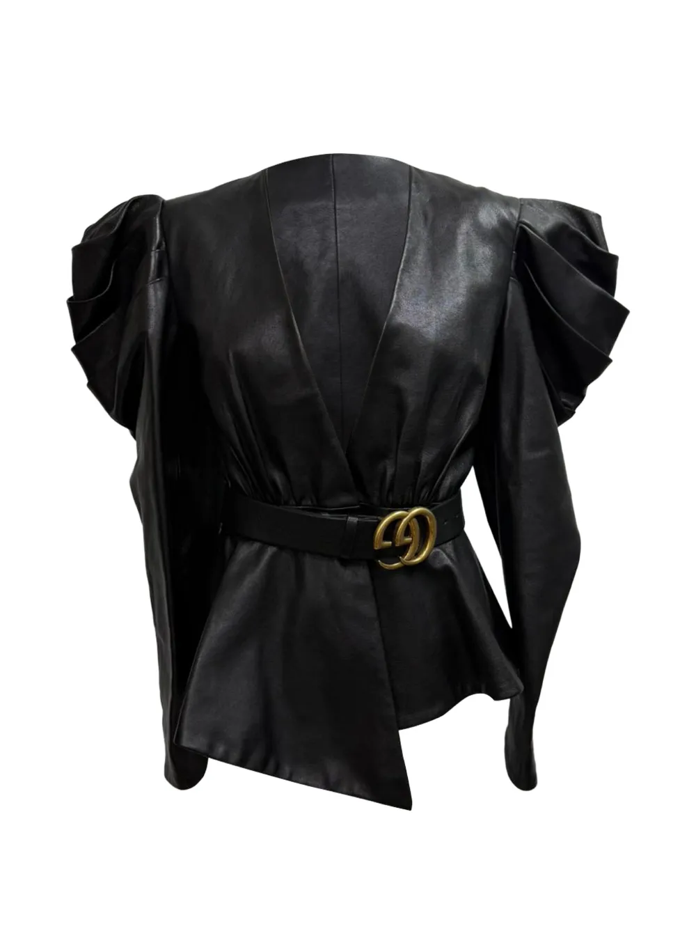 Gucci Pre-Owned Belted leg-of-mutton sleeve jacket - Nero