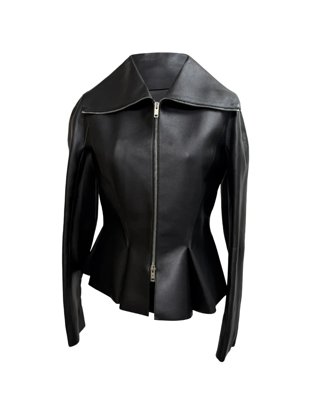 Givenchy Pre-Owned Peplum leather jacket - Nero