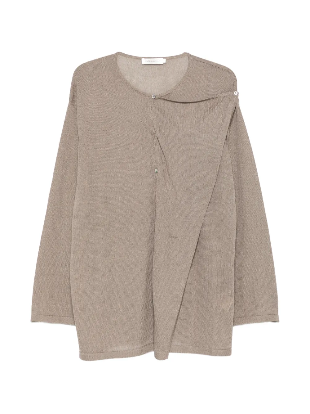 VIKTORIA CHAN Cilla asymmetric-panel cardigan - Brown
