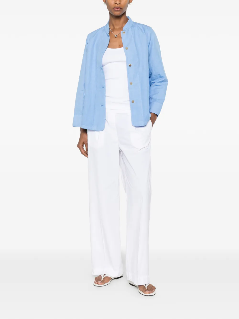  40 Weft Pantaloni Raissa A Gamba Ampia - Bianco 