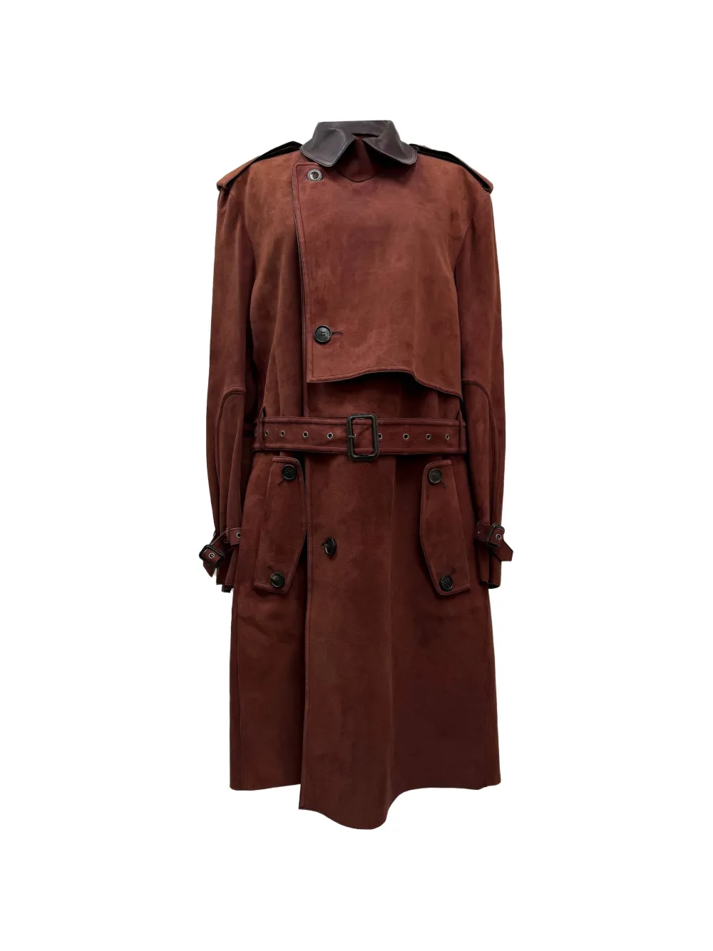 Etro Vintage belted suede trench coat - Marrone