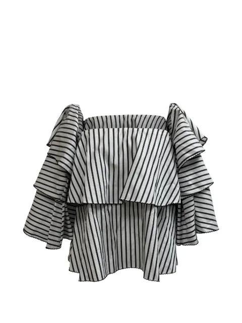 Caroline Constas striped off-shoulder blouse