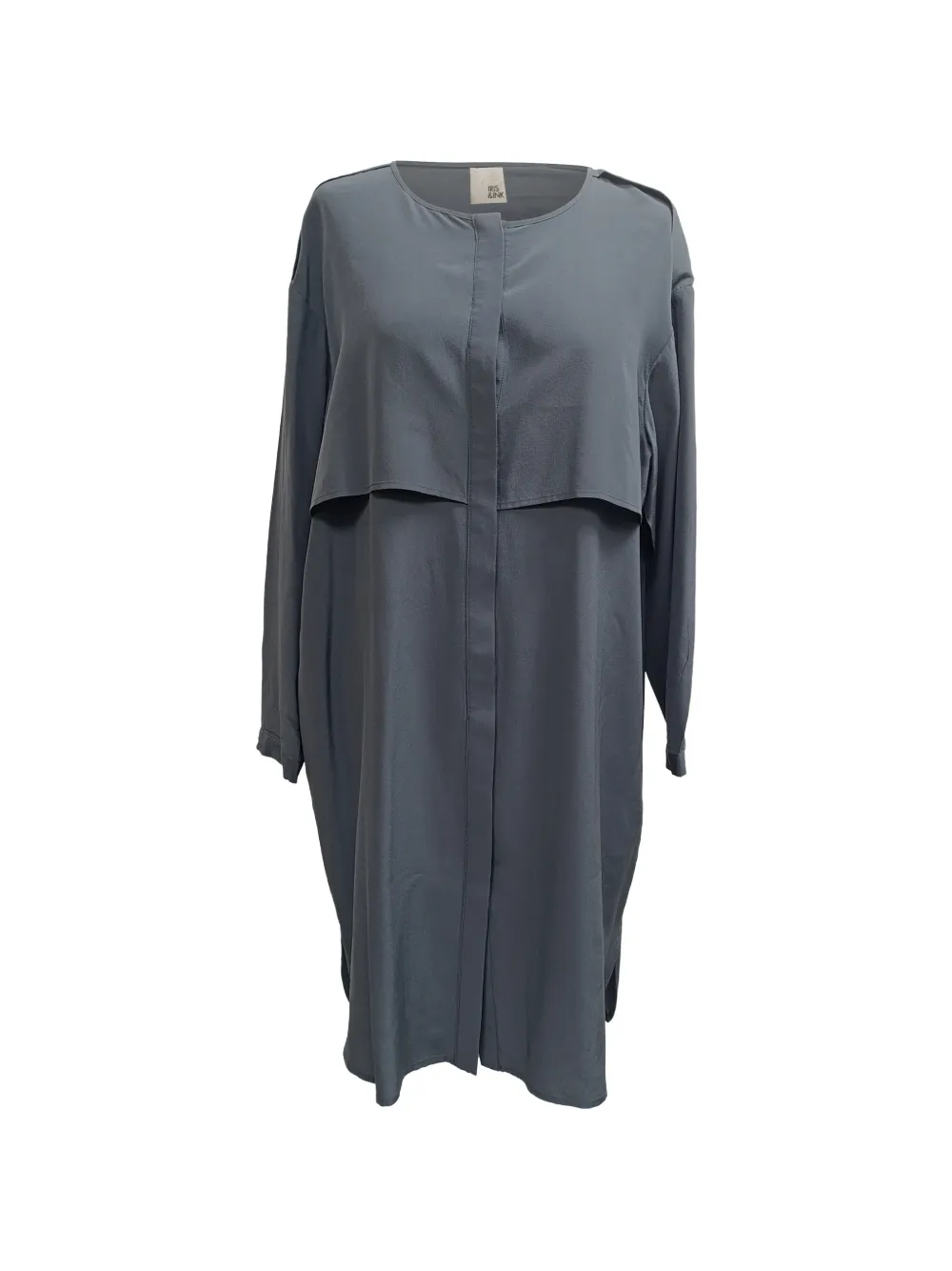 Iris & Ink belted long-sleeve dress - Nero