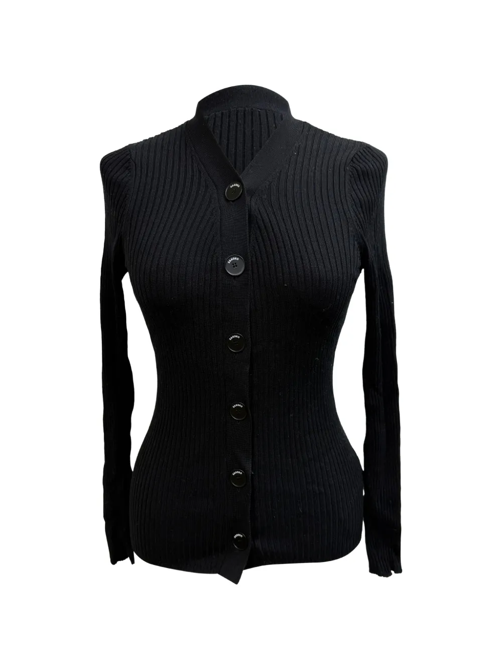 SANDRO Knitted button-down cardigan - Nero