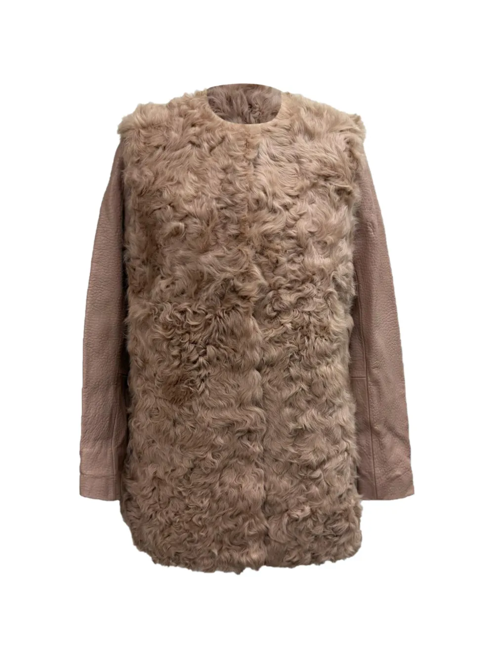 Maje textured shearling coat - Toni neutri