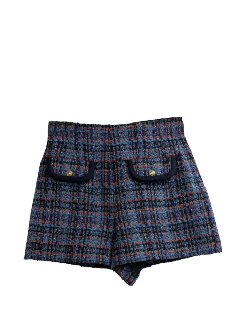 SANDRO Tweed high-waisted shorts