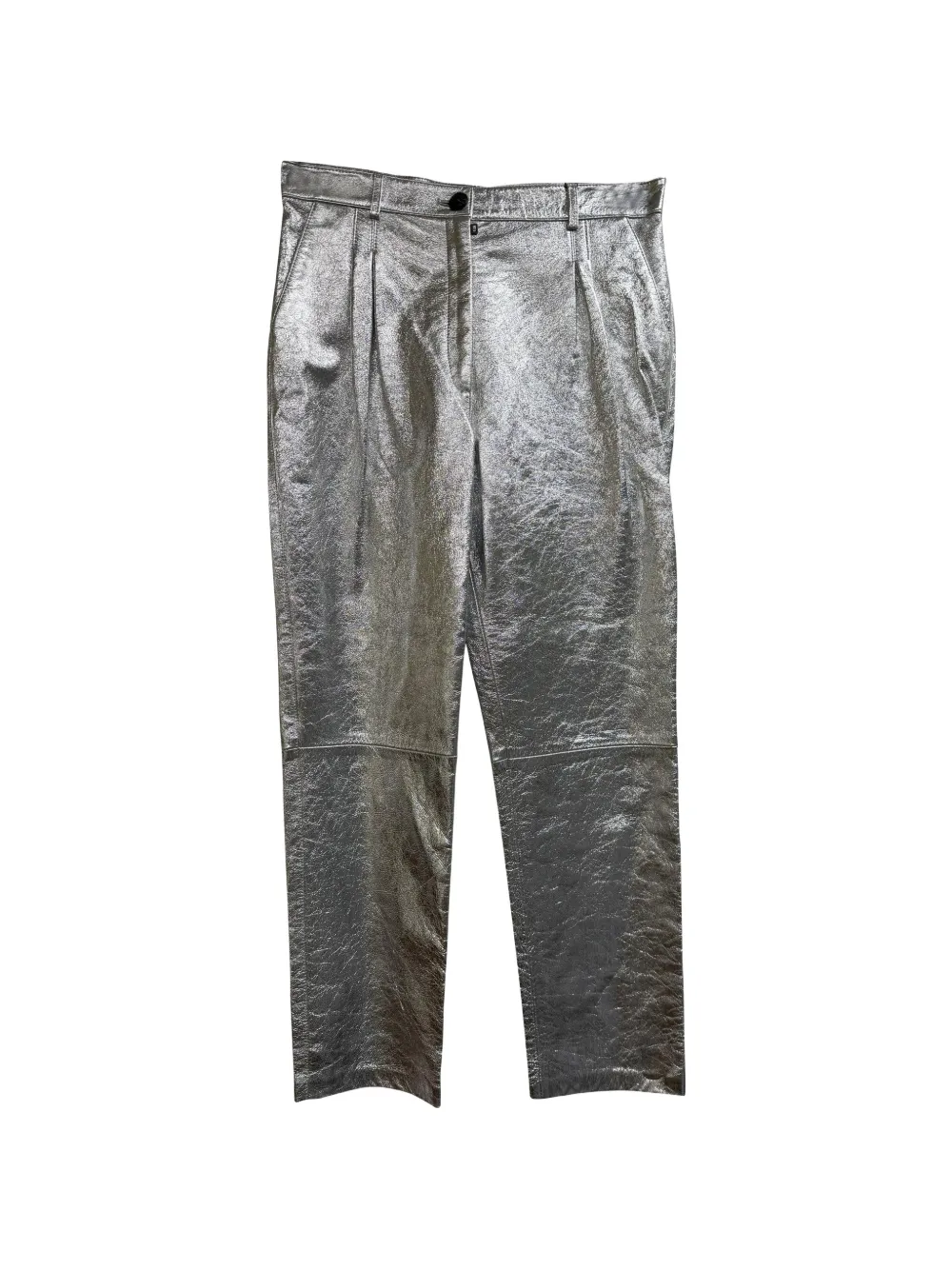 Pre-owned Etro Vintage Metallic Tailored Trousers In Silver