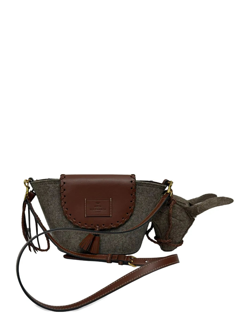 Anya Hindmarch Donkey felt crossbody bag - Grigio