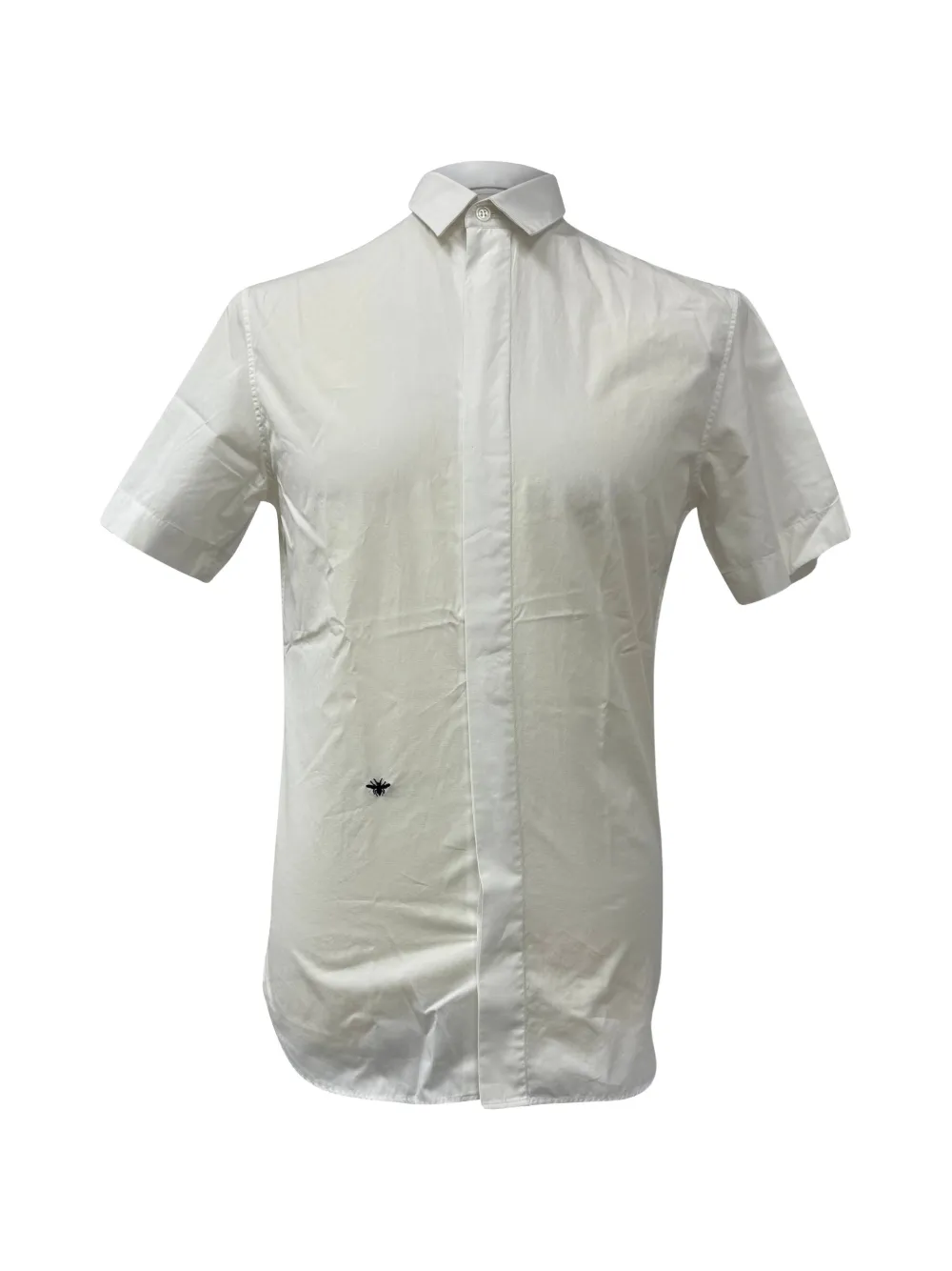 Christian Dior Pre-Owned Bee-embroidered short-sleeved shirt - Bianco