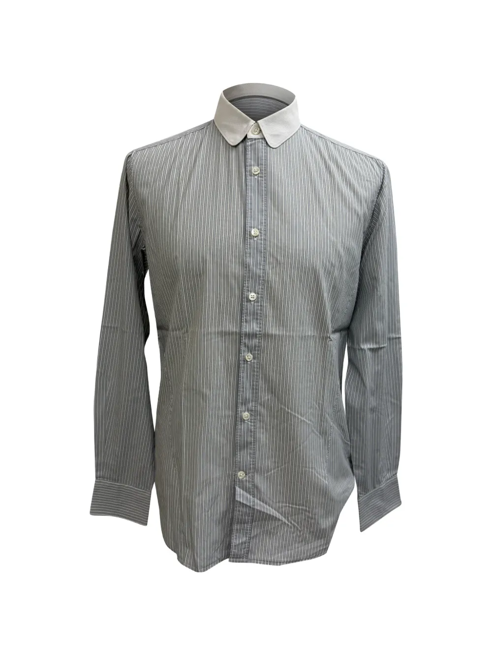 Ermenegildo Zegna Vintage ストライプ ボタンシャツ | グレー