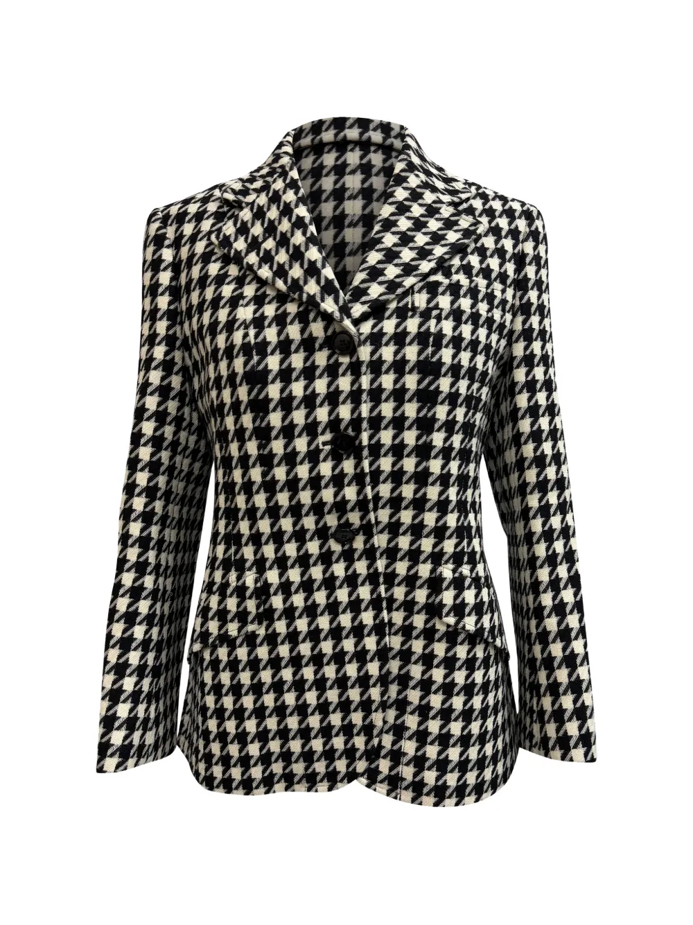 Gucci Pre-Owned Houndstooth-print single-breasted blazer - Nero