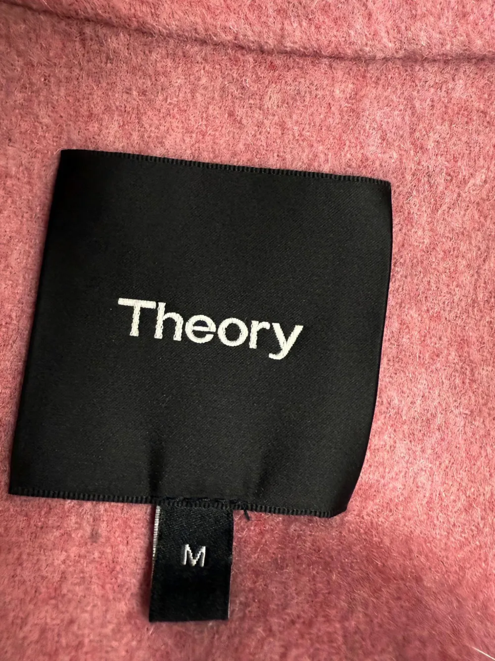THEORY Pre-owned Brushed-felt Open-front Coat In Pink