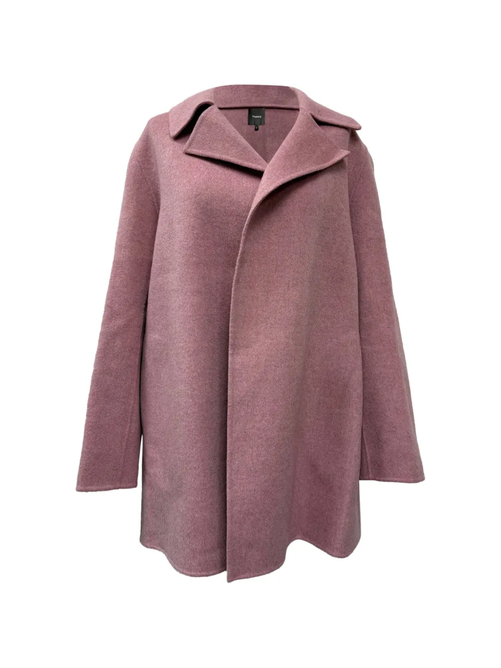 Theory brushed-felt open-front coat - Rosa