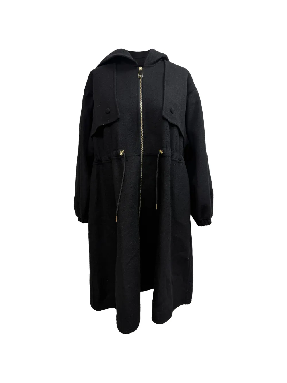 SANDRO Zip-up hooded coat - Nero