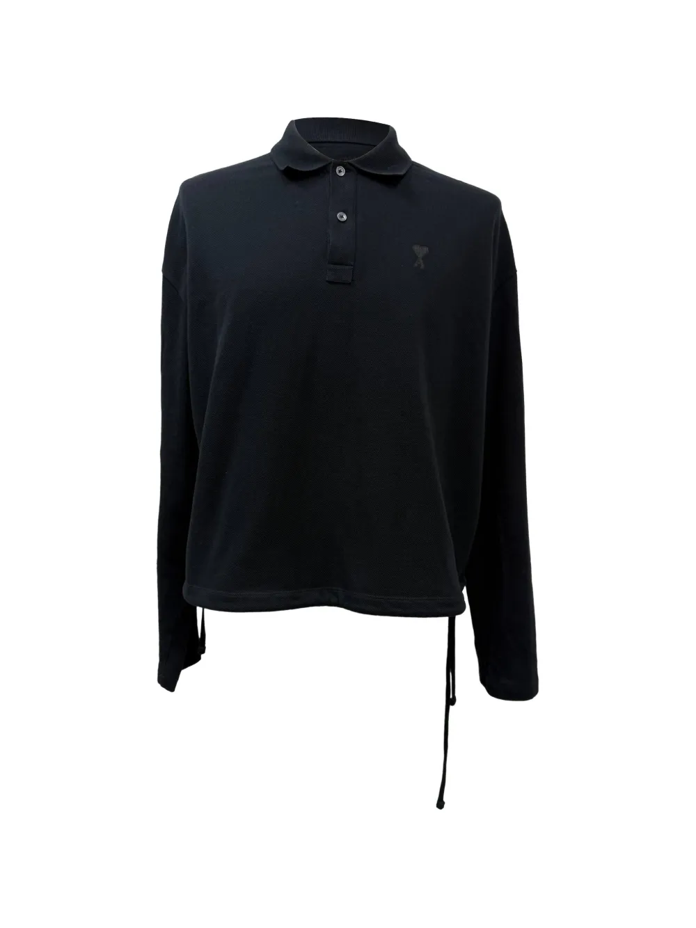 AMI Paris Ami De Cœur long-sleeve polo shirt - Black