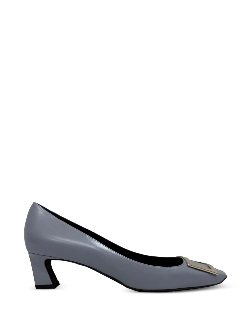 Pre-owned Roger Vivier Vintage Trompette Buckle Pumps In Gray