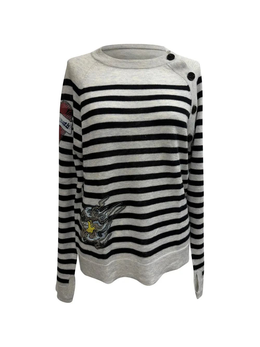 Zadig&Voltaire striped cashmere sweater - Grigio