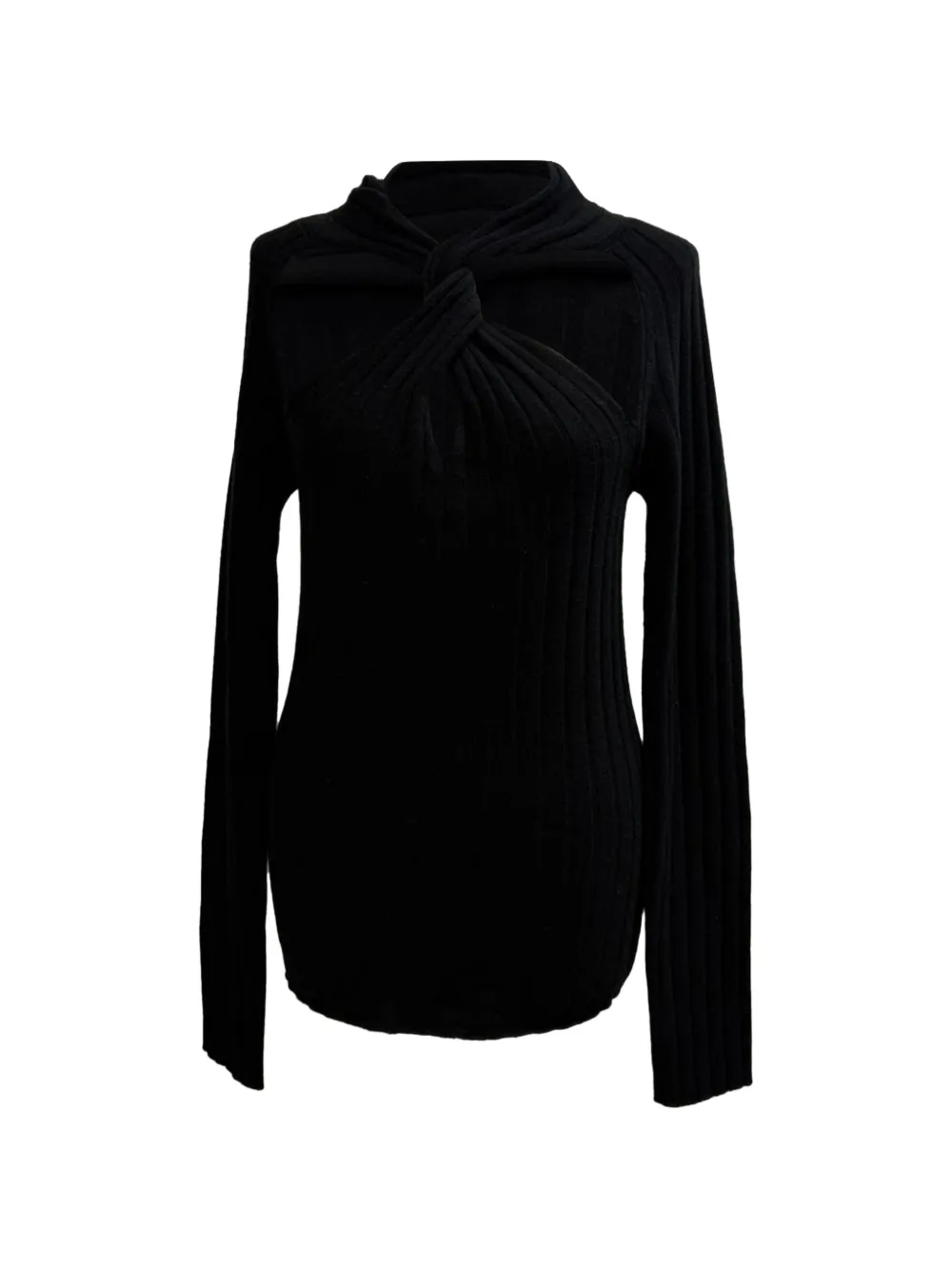 Versace Pre-Owned ribbed twisted sweater - Schwarz