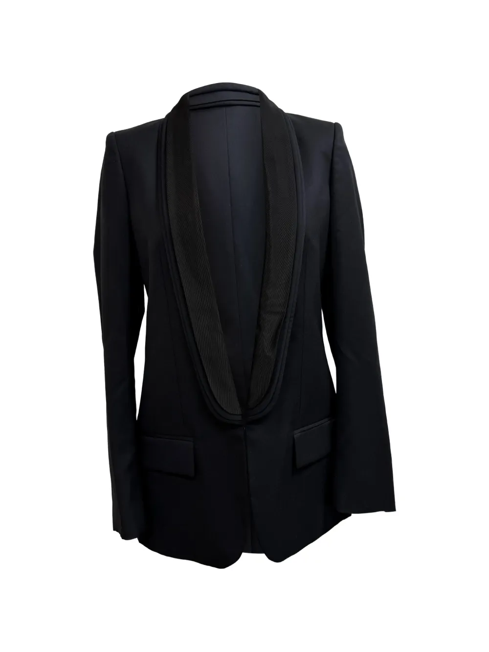 Pre-owned Stella Mccartney Contrast Lapel Blazer In Black