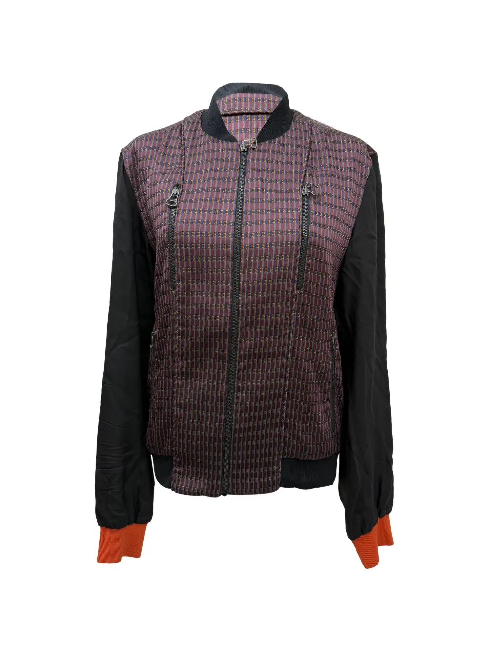 Lanvin Pre-Owned patterned zipped bomber jacket - Rosso