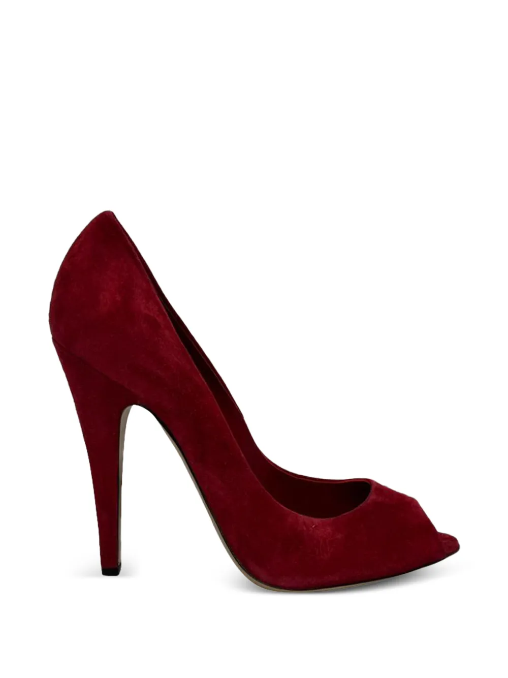 Casadei Vintage peep-toe suede pumps - Rot