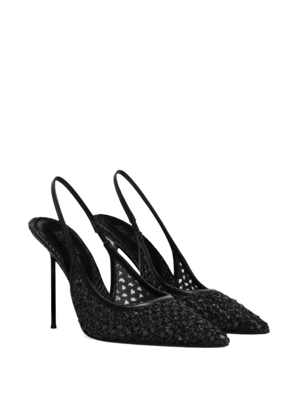 Paris Texas Lidia woven-design slingback sandals Zwart