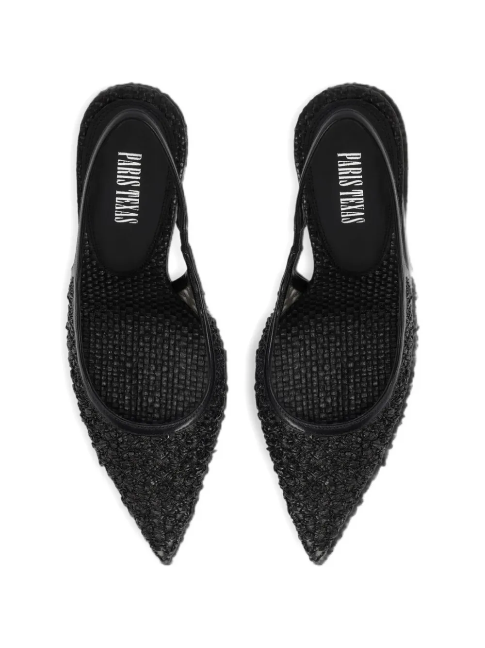Paris Texas Lidia woven-design slingback sandals Zwart