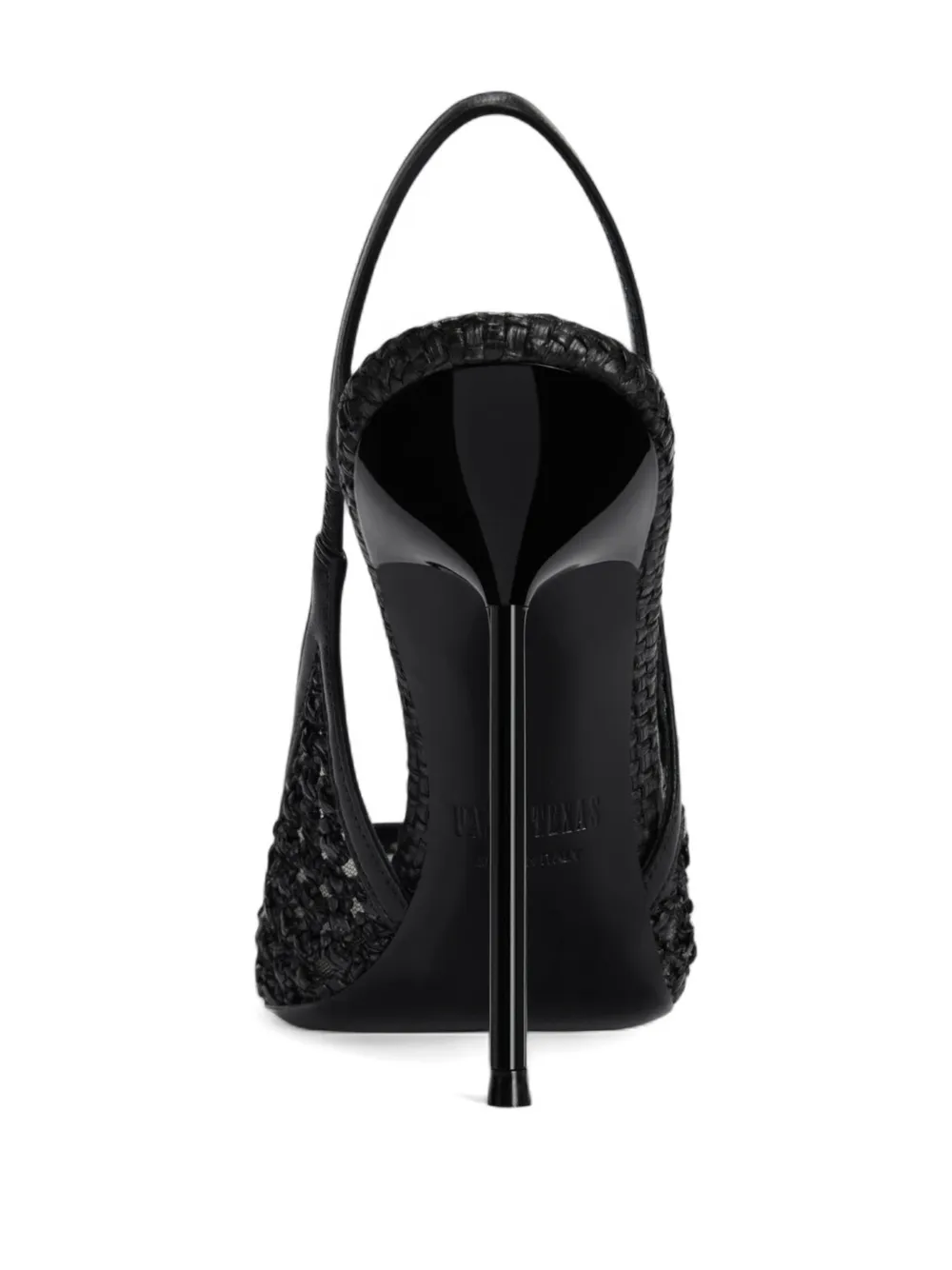 Paris Texas Lidia woven-design slingback sandals Zwart