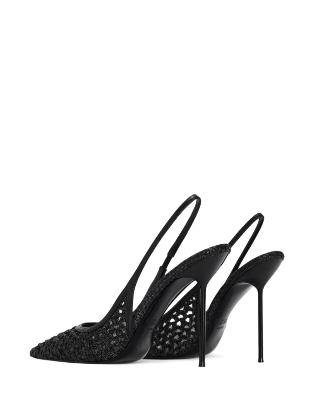 Paris Texas Lidia woven-design slingback sandals Zwart
