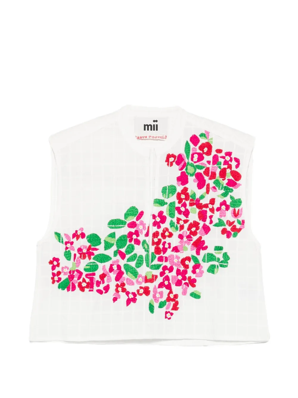 mii Gaia floral-embroidered blouse - Bianco