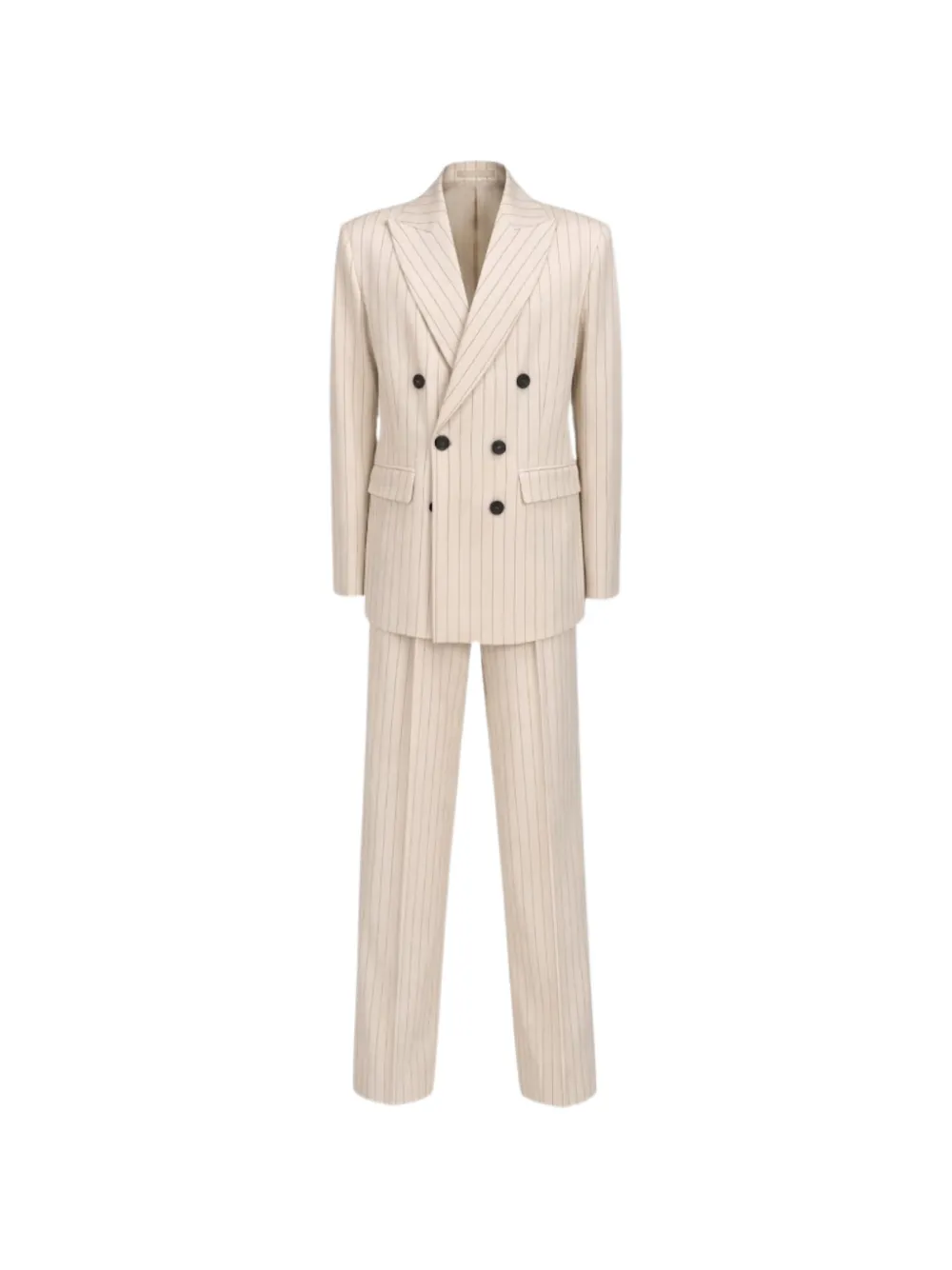 ROOM76 double-breasted pinstripe-pattern suit - Toni neutri