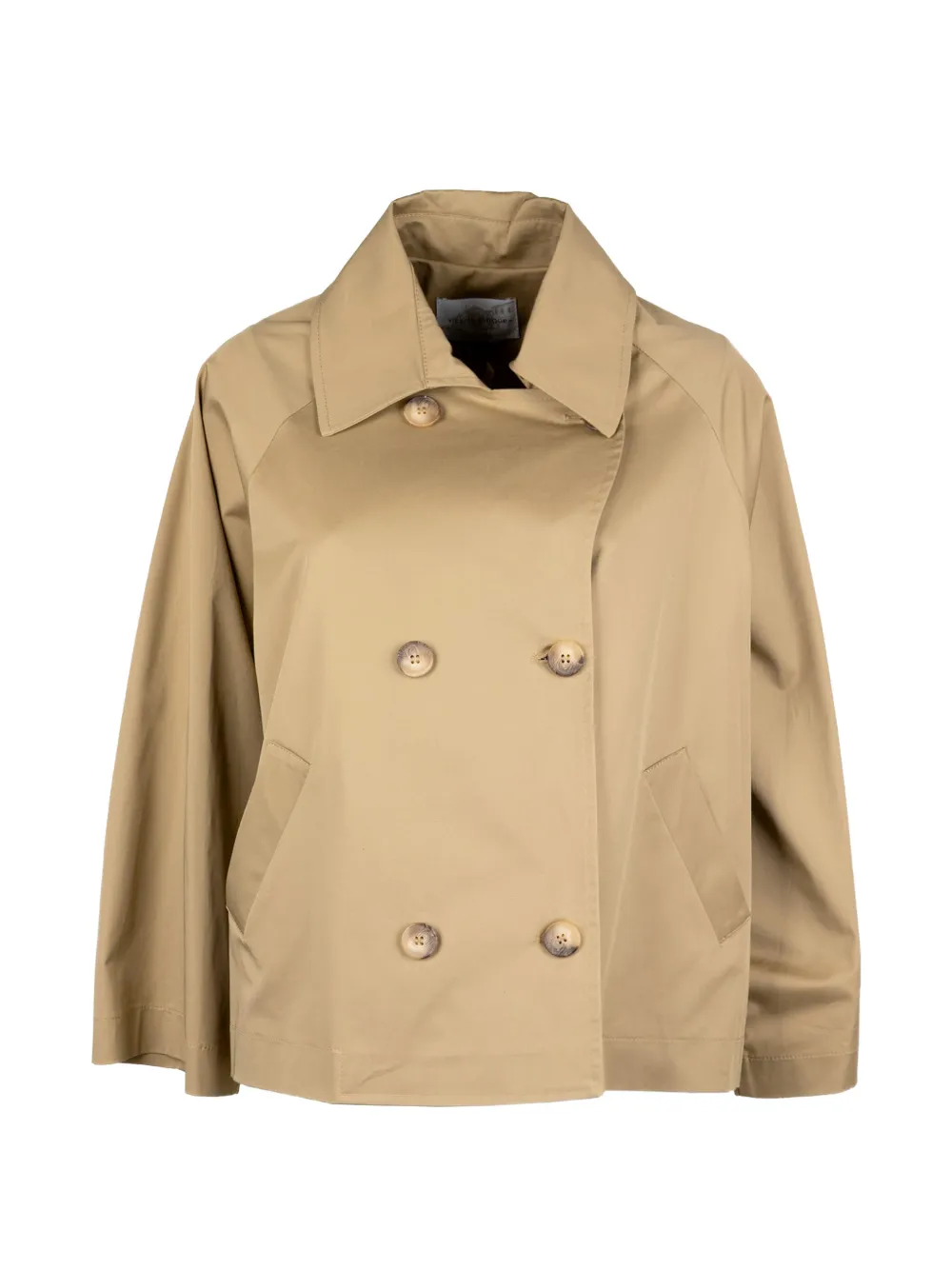 cinque double-breasted raglan-sleeved trench coat - Toni neutri