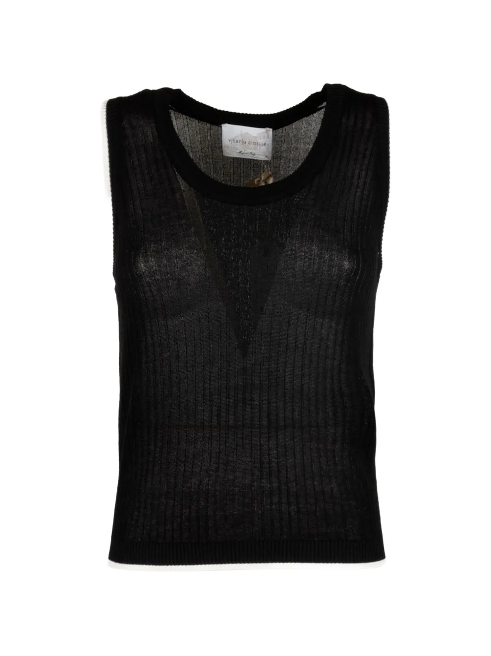 cinque ribbed-knit tank top - Nero