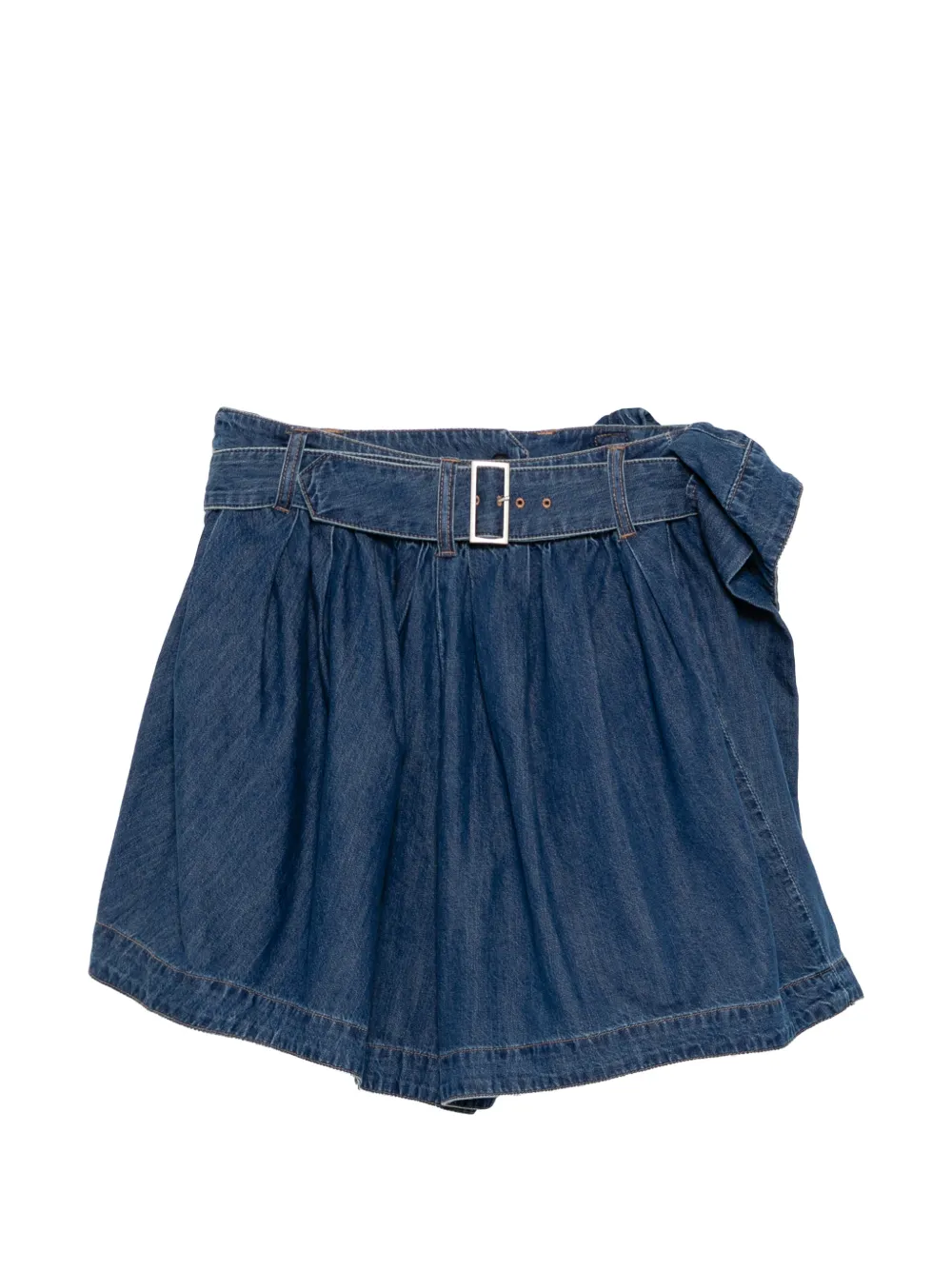 Juun.J Shorts met ceintuur en ruches Blauw