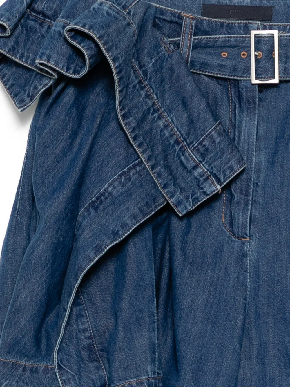 Juun.J Shorts met ceintuur en ruches Blauw